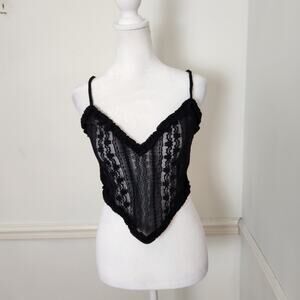 NWD Tiger Mist Cami Tank Top Size Small Juniors Sheer Crop Shirt Gothic Grunge